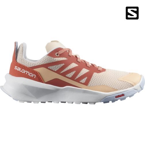 Beige / Red Salomon Patrol Kids' Hiking Shoes | IE QY7968